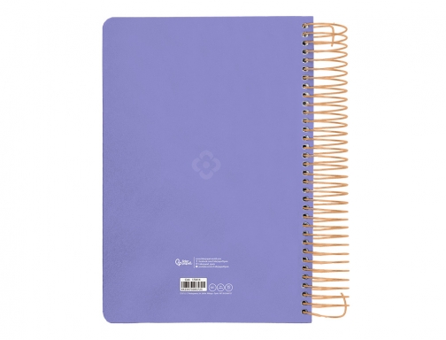 Agenda espiral Liderpapel perissa A4 2025 da pgina color morado papel 80 170414, imagen 4 mini