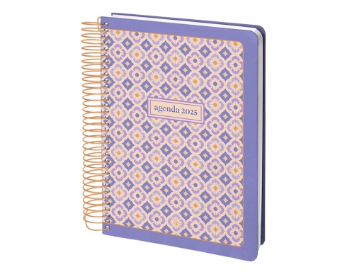 Agenda espiral Liderpapel perissa A4 2025 da pgina color morado papel 80 170414, imagen 5 mini