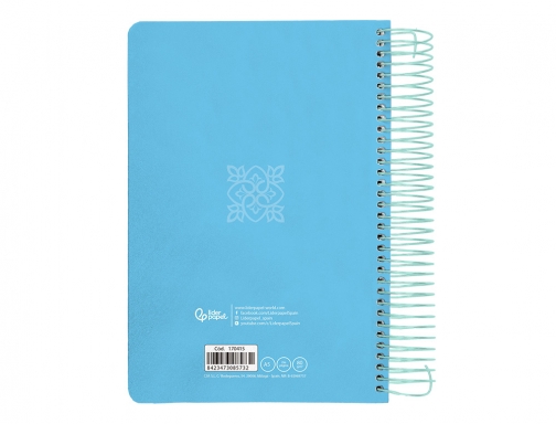 Agenda espiral Liderpapel perissa A5 2025 da pgina color azul papel 80 170415, imagen 4 mini