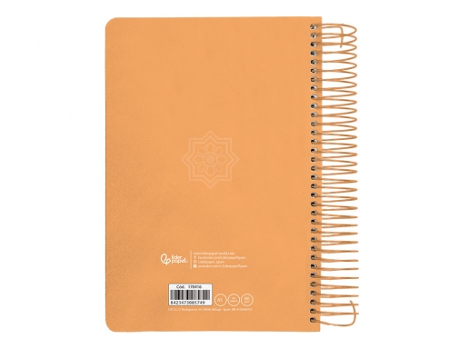 Agenda espiral Liderpapel perissa A5 2025 da pgina color naranja papel 80 170416, imagen 4 mini