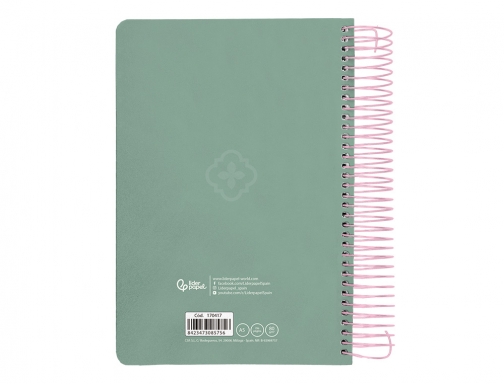 Agenda espiral Liderpapel perissa A5 2025 da pgina color verde papel 80 170417, imagen 4 mini