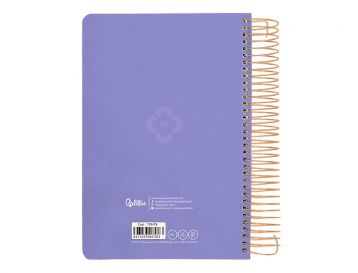 Agenda espiral Liderpapel perissa A5 2025 da pgina color morado papel 80 170418, imagen 4 mini