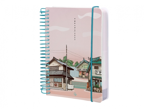 Agenda espiral Liderpapel sant orini A6 2025 da pgina atardecer rosa papel 170372, imagen 5 mini