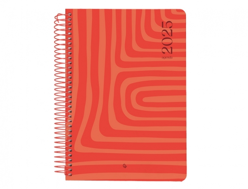 Agenda espiral Liderpapel syro s A5 2025 da pgina color rojo papel 170420, imagen 3 mini