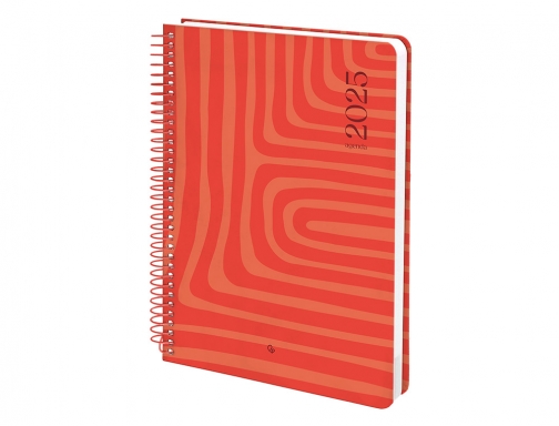 Agenda espiral Liderpapel syro s A5 2025 da pgina color rojo papel 170420, imagen 5 mini