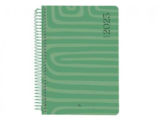 Agenda espiral Liderpapel syro s A5 2025 da pgina color verde papel 170421, imagen 3 mini