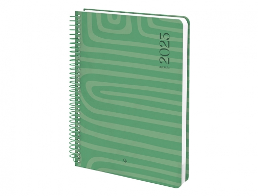 Agenda espiral Liderpapel syro s A5 2025 da pgina color verde papel 170421, imagen 5 mini