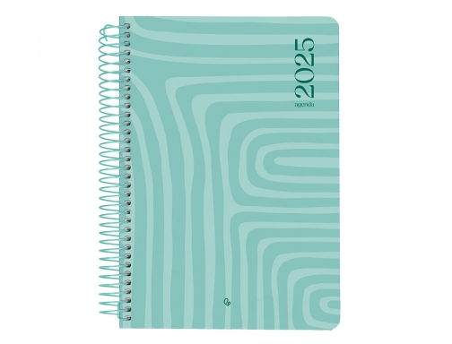 Agenda espiral Liderpapel syro s A5 2025 da pgina color turquesa papel 170424, imagen 3 mini