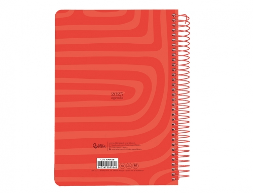 Agenda espiral Liderpapel syro s A5 2025 da pgina color rojo papel 170426, imagen 4 mini