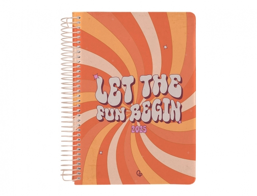 Agenda espiral Liderpapel zant e A5 2025 da pgina color naranja papel 170369, imagen 3 mini