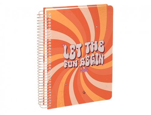 Agenda espiral Liderpapel zant e A5 2025 da pgina color naranja papel 170369, imagen 5 mini