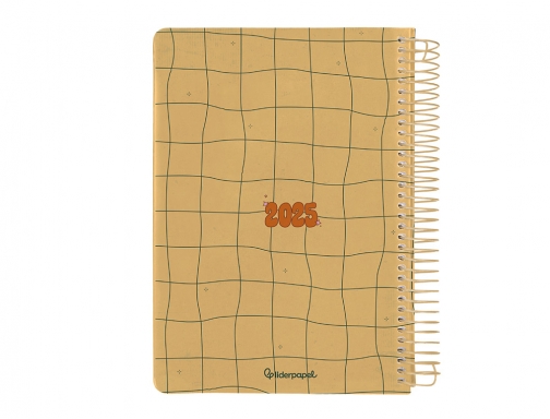 Agenda espiral Liderpapel zant e A5 2025 da pgina color amarillo papel 170370, imagen 4 mini