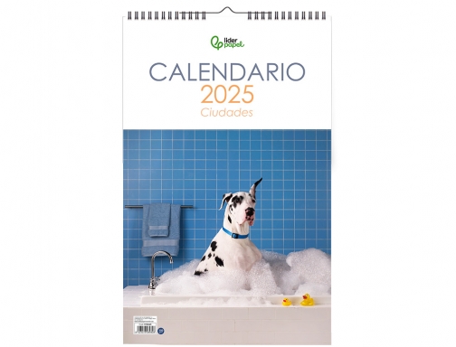 Calendario espiral pared Liderpapel imagenes perros 2025 para escribir 25x40 cm papel 170645, imagen 3 mini