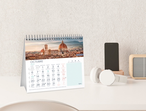 Calendario espiral triangular Liderpapel imagenes 2025 14x15 cm papel 128 gr con 170642, imagen 5 mini