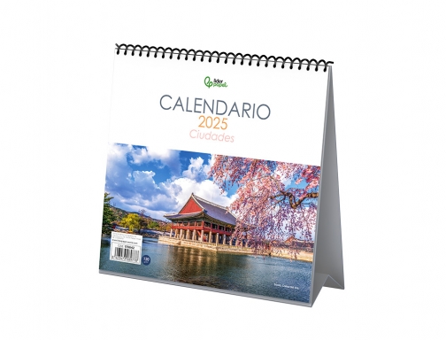 Calendario espiral triangular Liderpapel de sobremesa imagenes 2025 19x19 cm papel 128 170640, imagen 3 mini