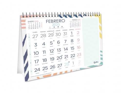 Calendario espiral triangular Liderpapel de sobremesa serie joven 2025 14x14 cm papel 170641, imagen 3 mini