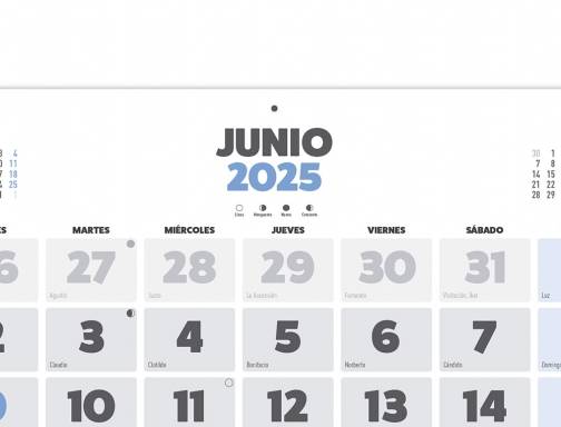 Calendario pared Liderpapel clasico 2025 lomo engomado 44x32 cm papel 128 gr 170628, imagen 4 mini