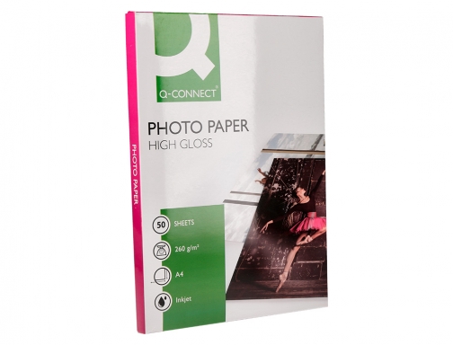 Papel Qconnect foto glossy Din A4 alta calidad digital photo para inkjet KF02772 , blanco, imagen 4 mini