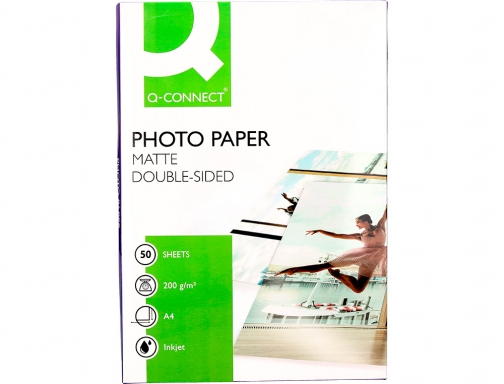 Papel Qconnect foto mate doble cara Din A4 para fotocopias e impresoras KF11225 , blanco, imagen 2 mini