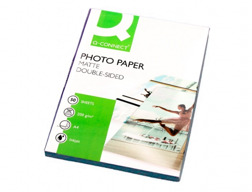 Papel Qconnect foto mate doble cara Din A4 para fotocopias e impresoras KF11225 , blanco, imagen 3 mini