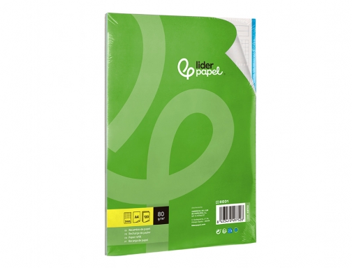 Recambio Liderpapel A4 120 hojas 80g m2 cuadro 5mm sin margen 4 49752, imagen 5 mini