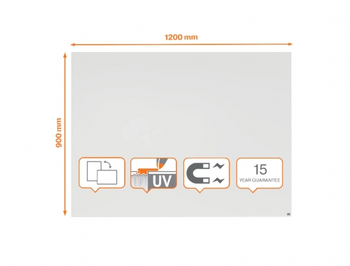 Pizarra blanca Nobo infinity sin marco acero lacado magnetico 1200x900 mm 1915715, imagen 4 mini