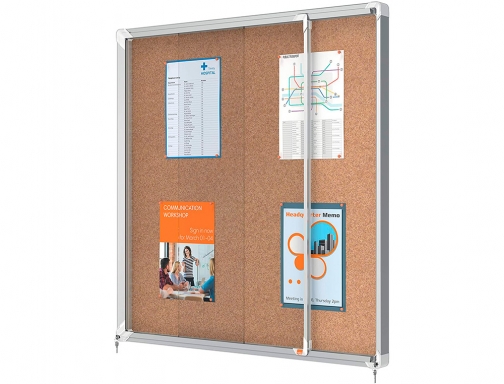 Vitrina de anuncios Nobo premium plus corcho con puerta corredera 12 x 1902574, imagen 2 mini