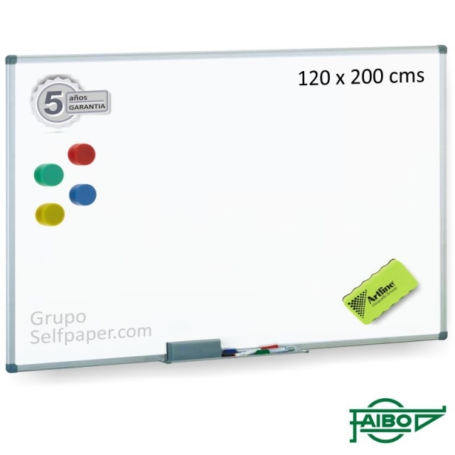 Pizarra blanca metlica para imanes 120x200, magntica, imagen 3 mini