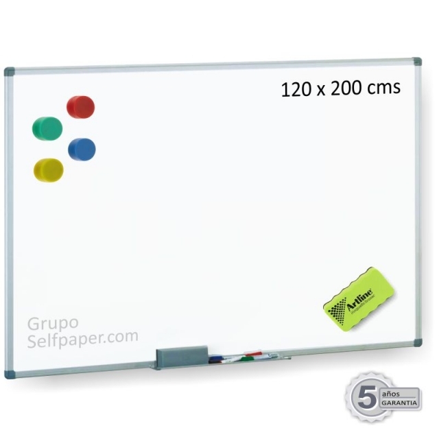 Pizarra blanca metlica para imanes 120x200, magntica, imagen 5 mini