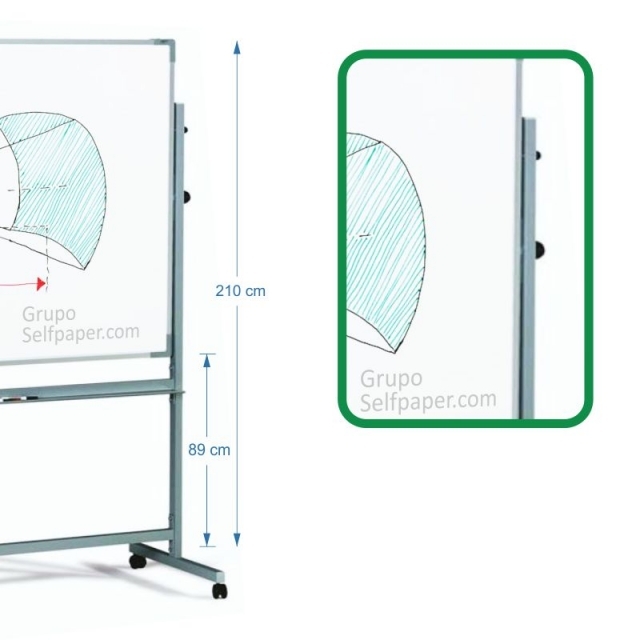 Pizarra Volteable Blanca 122x200 cms, Melamina doble cara., imagen 2 mini