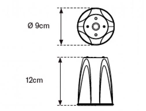 Adaptador para cono Faru rojo alto 120 mm diametro 90 mm D196RJ, imagen 2 mini