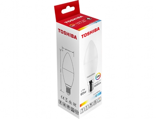 Bombilla led Toshiba c37 e27 5w 3000k luz fria 384570, imagen 3 mini