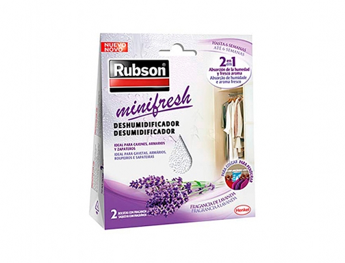 Deshumidificador Rubson mini fresh lavanda accion 2 en 1 pack 2 bolsitas 2252328, imagen 2 mini