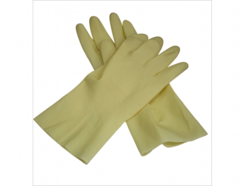 Guantes de latex satinados con relieve anti deslizante sin polvo par talla Blanca GU0014, imagen 4 mini