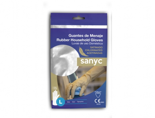 Guantes de latex satinados con relieve anti deslizante sin polvo par talla Blanca GU0016, imagen 3 mini