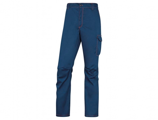 Pantalon de trabajo Deltaplus cintura elastica 5 bolsillos color azul marino naranja PANOSTRPAMOXG, imagen 3 mini