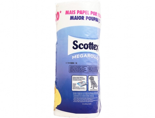 Papel higienico Scottex megarrollo doble largo 2 capas paquete de 6 rollos  96685