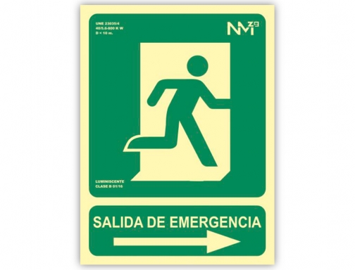 Pictograma Archivo 2000 salida de emergencia derecha pvc verde luminiscente 224x300 mm 617004H VE, imagen 2 mini