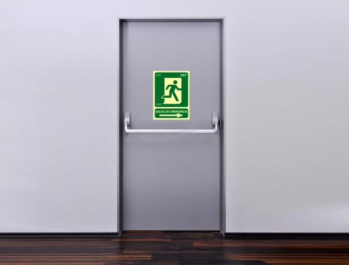 Pictograma Archivo 2000 salida de emergencia derecha pvc verde luminiscente 224x300 mm 617004H VE, imagen 4 mini