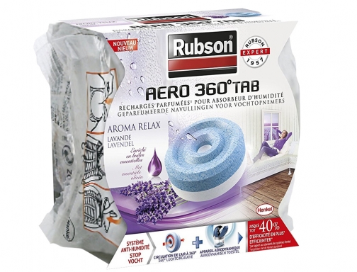 Recambio pastilla deshumidificador Rubson aero 360 aromaterapia lavanda 2630105, imagen 2 mini