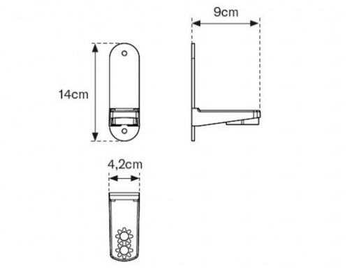 Soporte mural Faru plastico d190 y d191 140x90x42 mm D194, imagen 4 mini