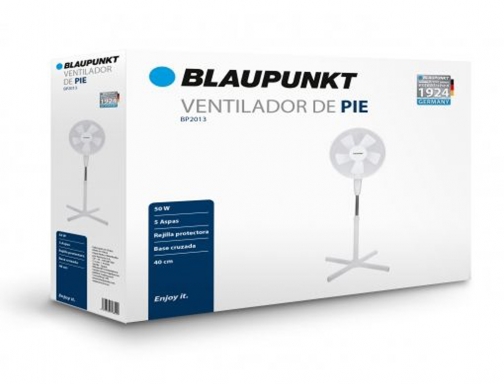 Ventilador Blaupunkt pie base cruzada 5 aspas 3 velocidades altura regulable 50w BP2013, imagen 3 mini