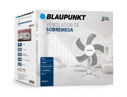 Ventilador Blaupunkt sobremesa 5 aspas 3 velocidades 40cm 50 w BP2015, imagen 3 mini