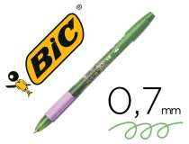 Boligrafo Bic gelocity illusion borrable verde