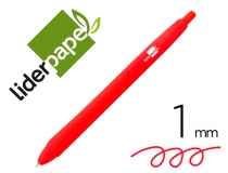 Boligrafo Liderpapel gummy touch retractil