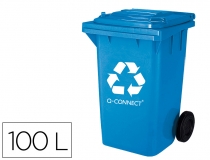 Papelera contenedor Qconnect plastico azul para