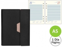 Agenda encuadernada Liderpapel nero A5