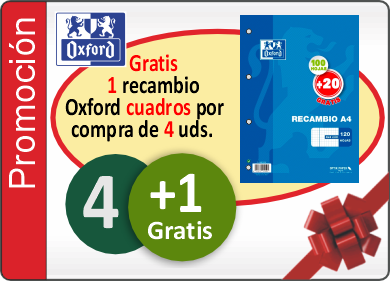 Un recambio Oxford cuadros 4x4 mm de regalo