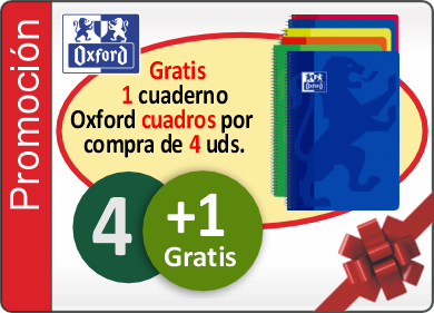 Un cuaderno Oxford tapa normal 90 gramos de regalo